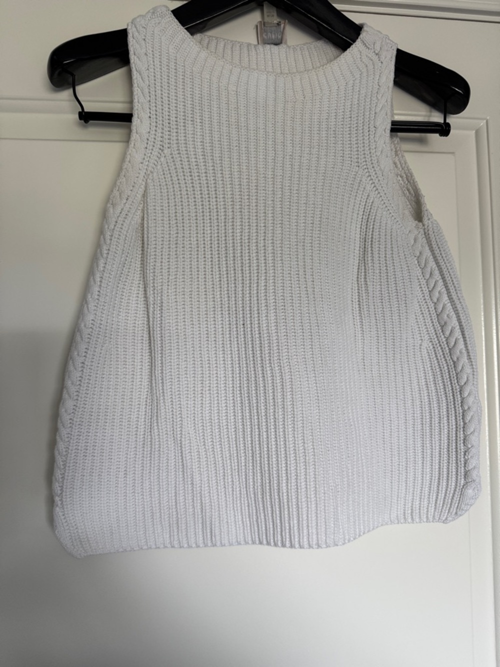 Cupio White Knit Skirt with Cable Side Detail